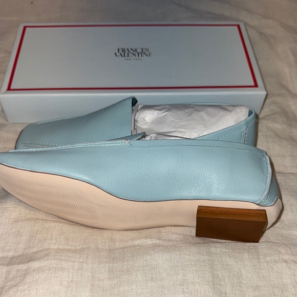 Women's Blue Leather Loafers - Picture 3 of 4